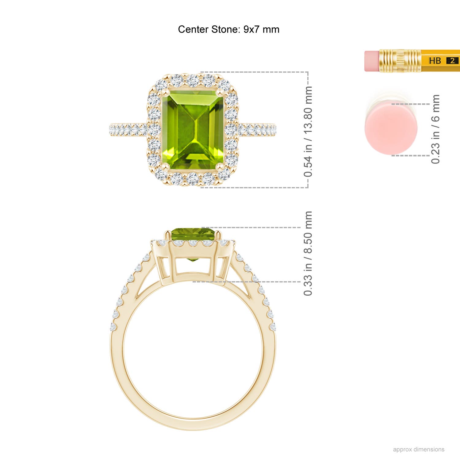 AAA - Peridot / 2.83 CT / 14 KT Yellow Gold