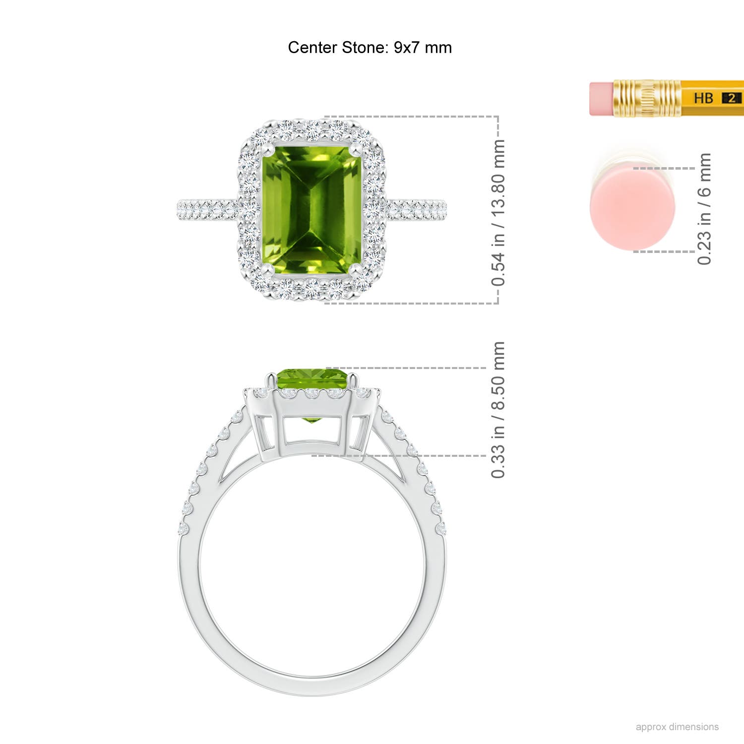 AAAA - Peridot / 2.83 CT / 14 KT White Gold