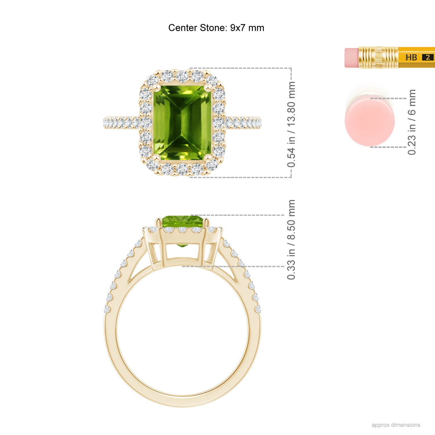 AAAA - Peridot / 2.83 CT / 14 KT Yellow Gold