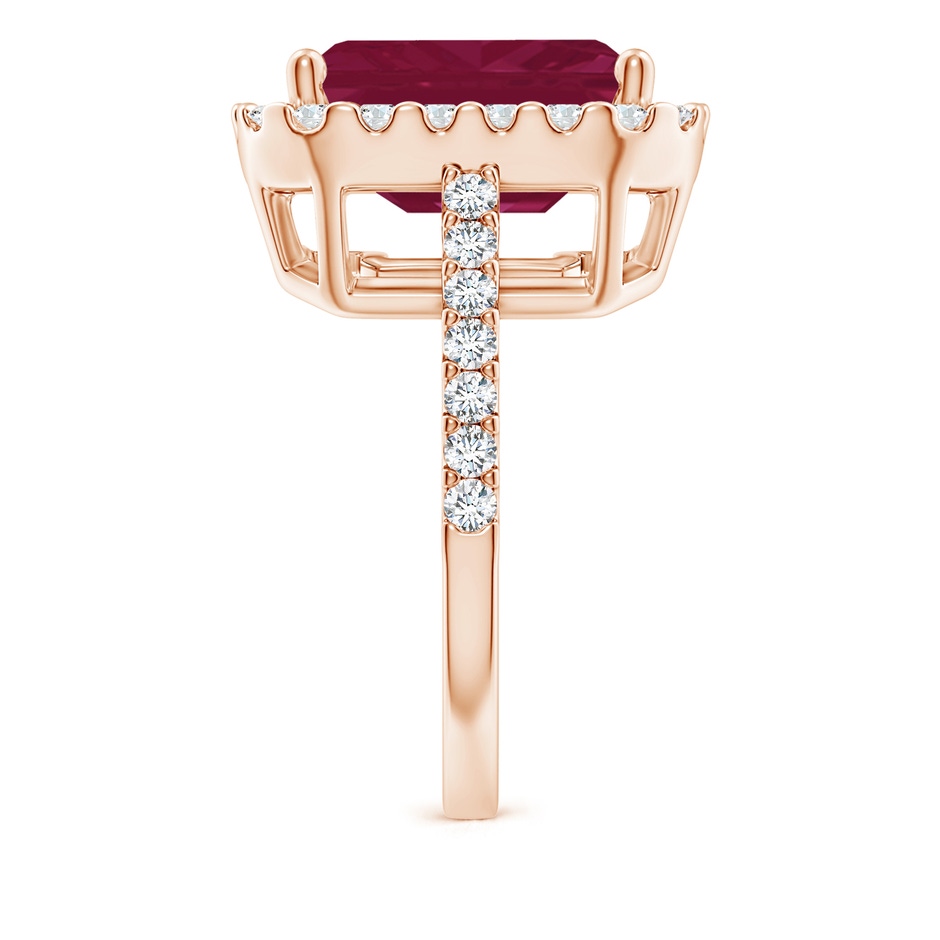 12x10mm A Emerald-Cut Ruby Halo Ring in Rose Gold side 299