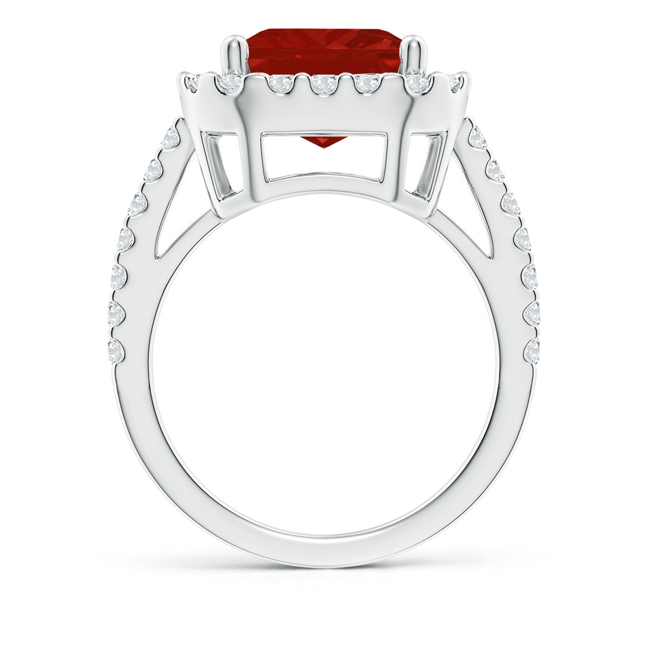 12x10mm AA Emerald-Cut Ruby Halo Ring in P950 Platinum side 199