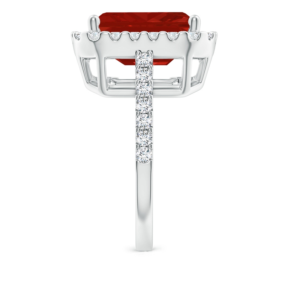 12x10mm AA Emerald-Cut Ruby Halo Ring in P950 Platinum side 299