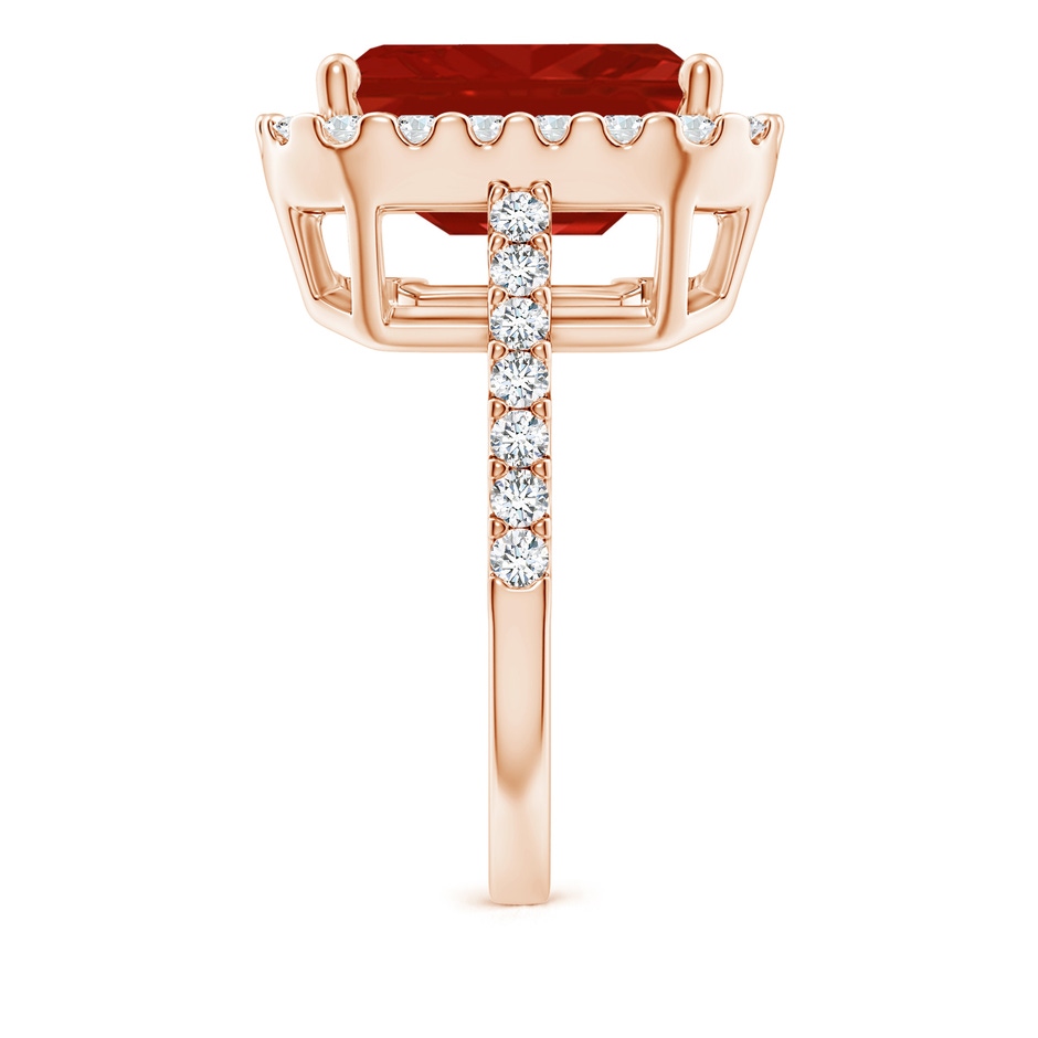 12x10mm AA Emerald-Cut Ruby Halo Ring in Rose Gold side 299