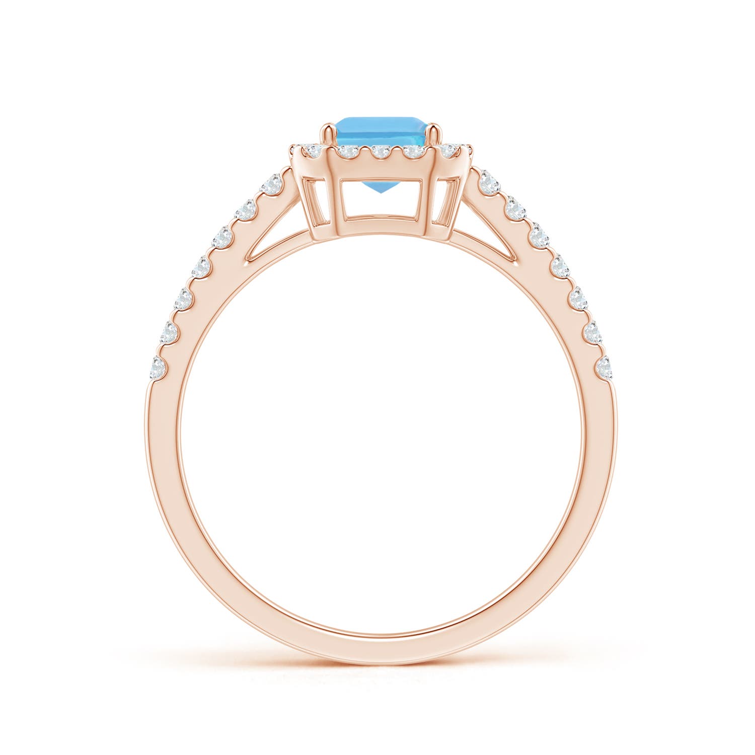 A - Swiss Blue Topaz / 1.53 CT / 14 KT Rose Gold