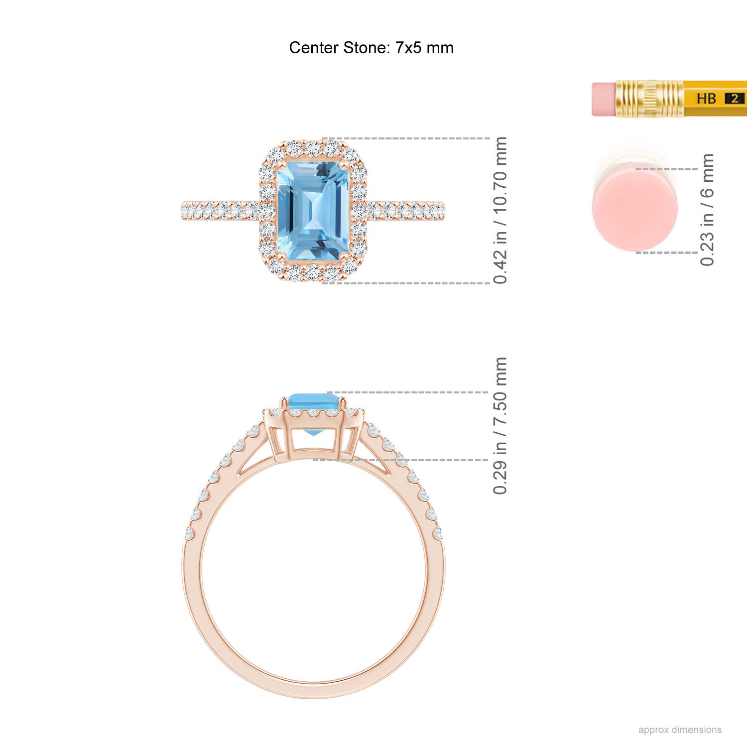 A - Swiss Blue Topaz / 1.53 CT / 14 KT Rose Gold