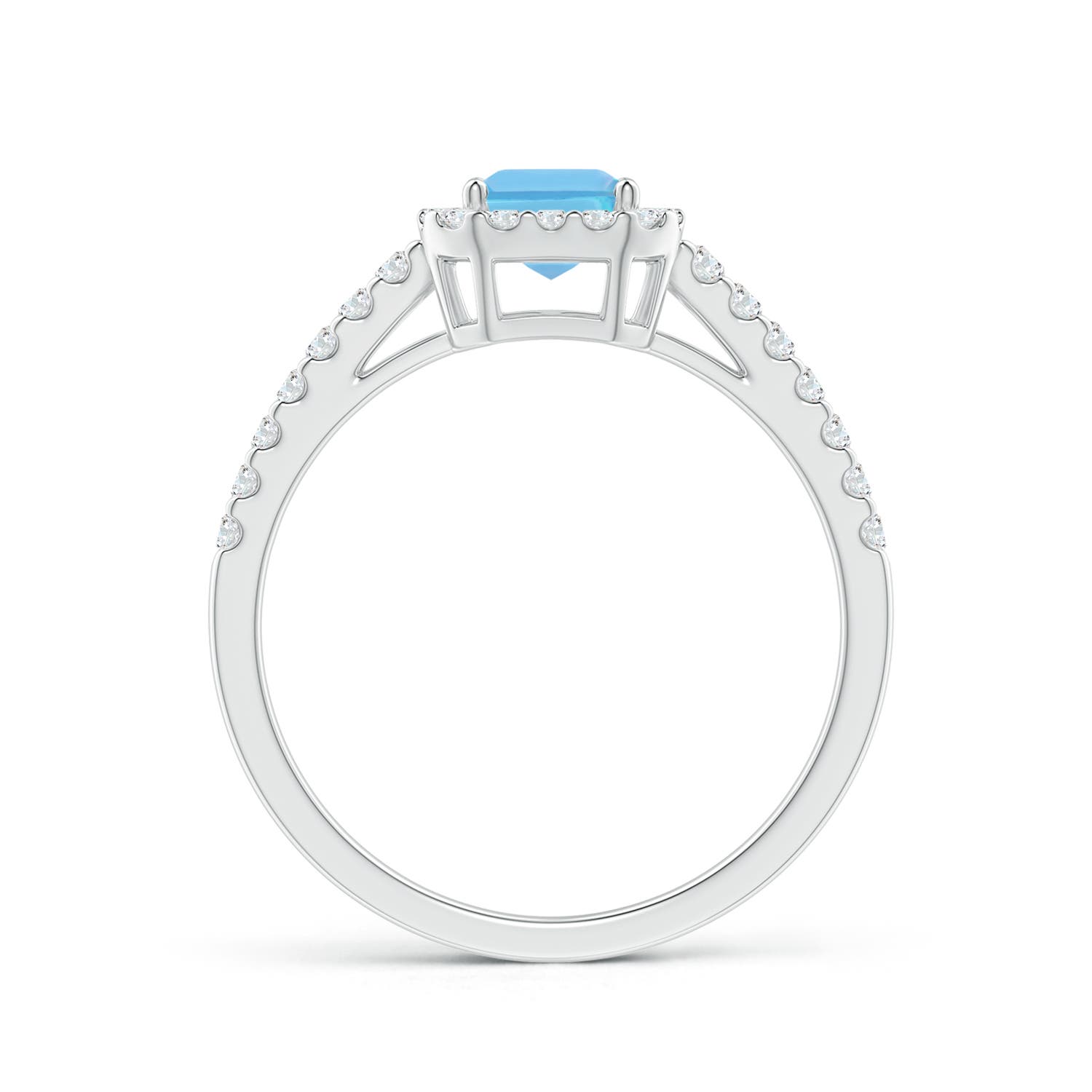 A - Swiss Blue Topaz / 1.53 CT / 14 KT White Gold