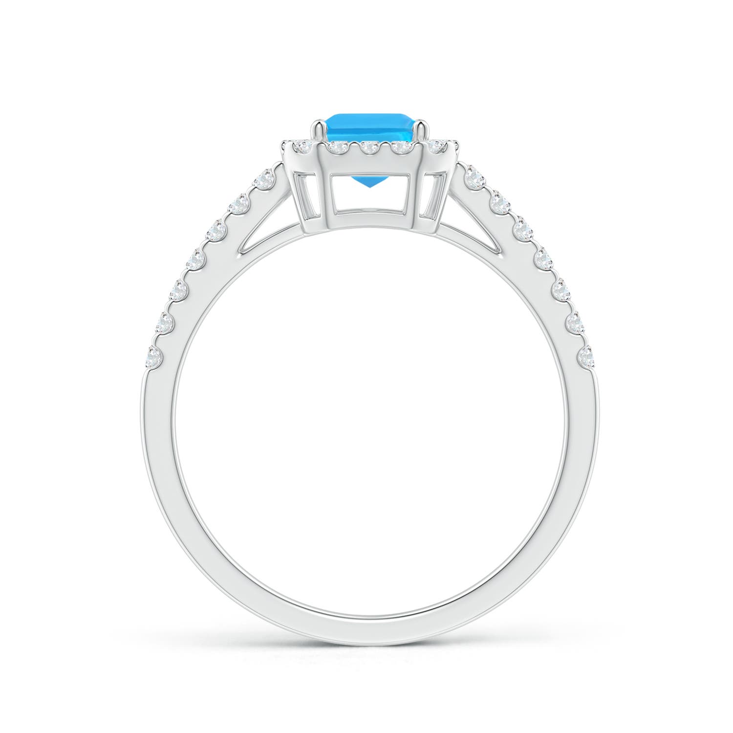 AAA - Swiss Blue Topaz / 1.53 CT / 14 KT White Gold