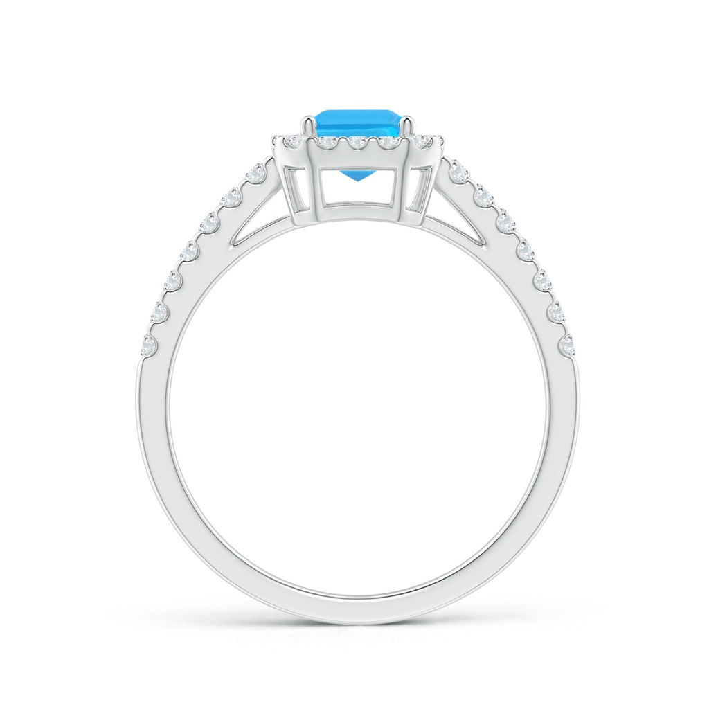 7x5mm AAA Emerald-Cut Swiss Blue Topaz Halo Ring in White Gold - side_1