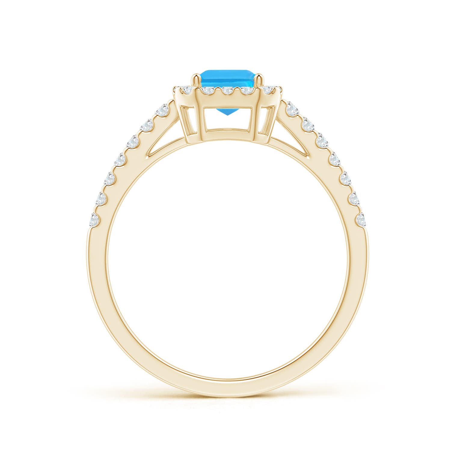 AAA - Swiss Blue Topaz / 1.53 CT / 14 KT Yellow Gold