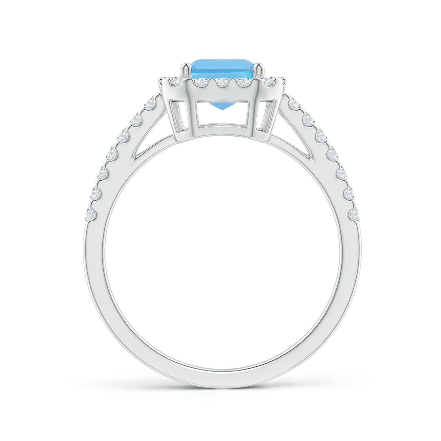 A - Swiss Blue Topaz / 2.36 CT / 14 KT White Gold