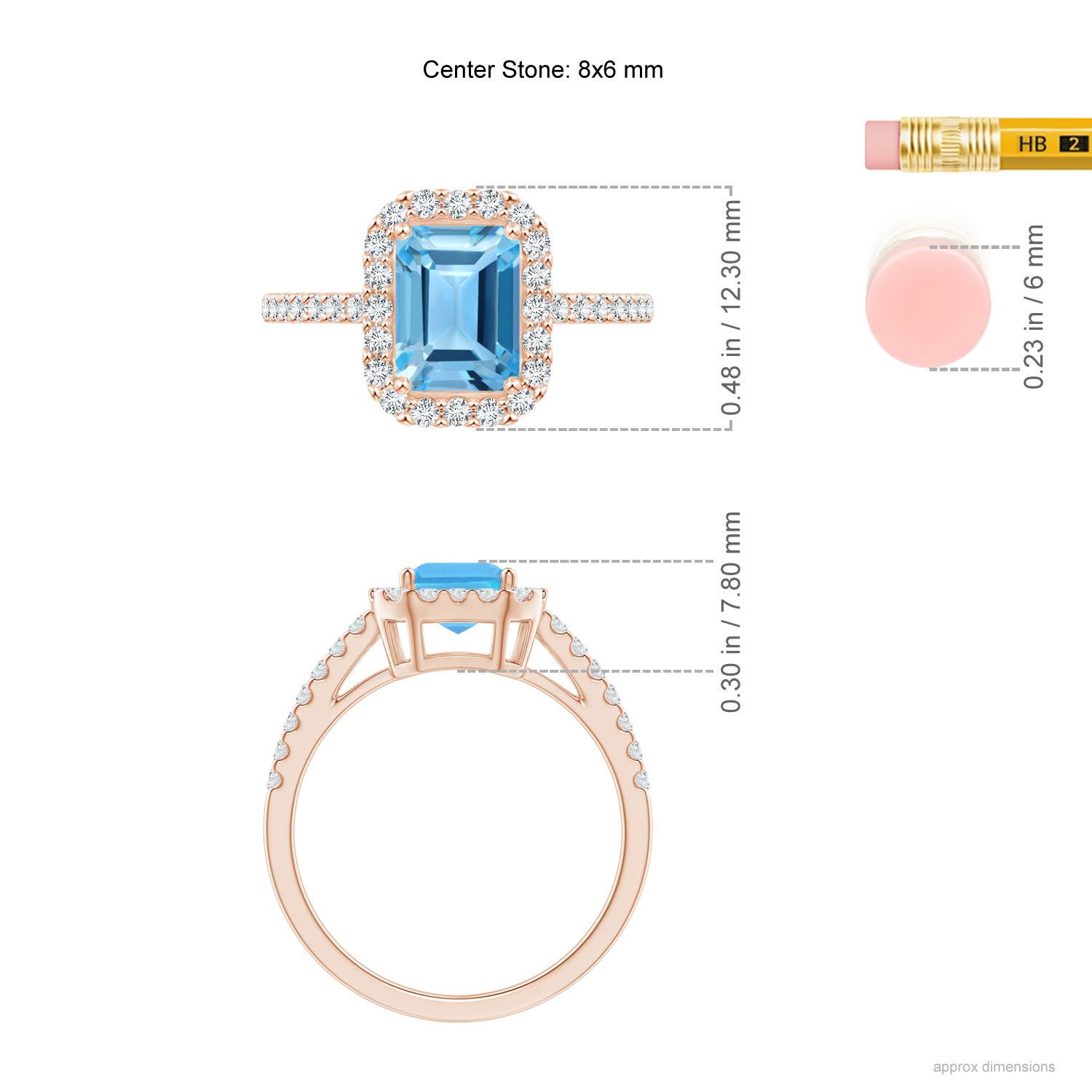 AA - Swiss Blue Topaz / 2.36 CT / 14 KT Rose Gold