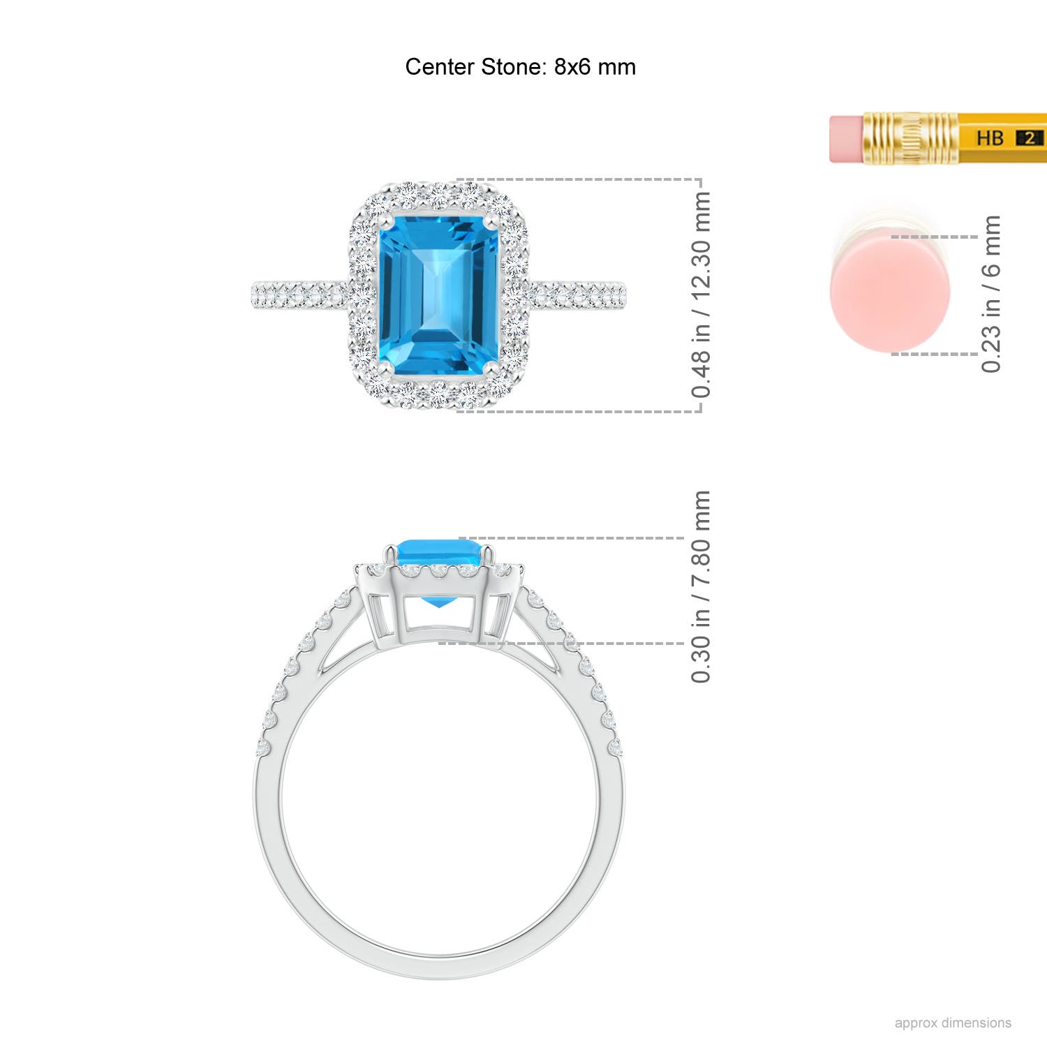 AAA - Swiss Blue Topaz / 2.36 CT / 14 KT White Gold