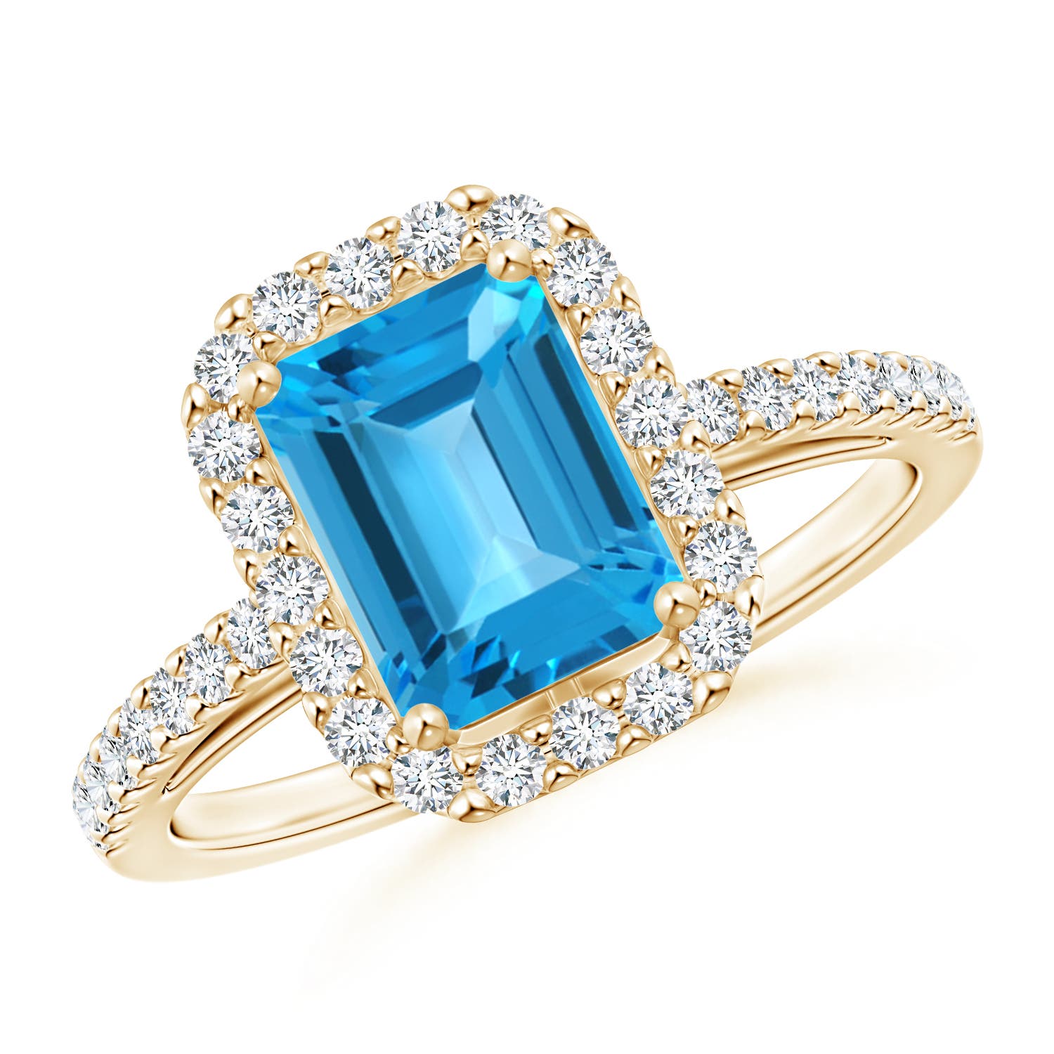 AAA - Swiss Blue Topaz / 2.36 CT / 14 KT Yellow Gold