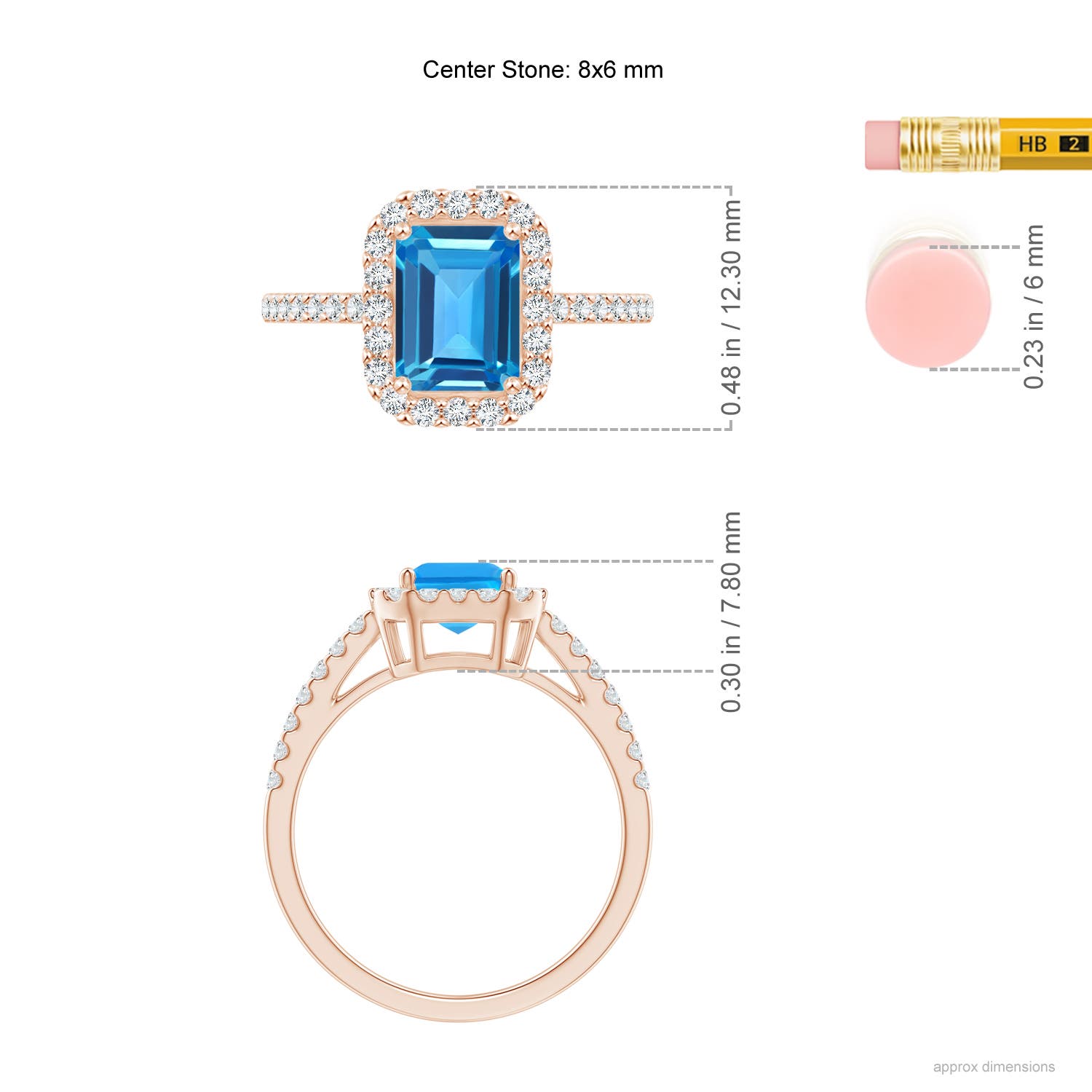 AAAA - Swiss Blue Topaz / 2.36 CT / 14 KT Rose Gold