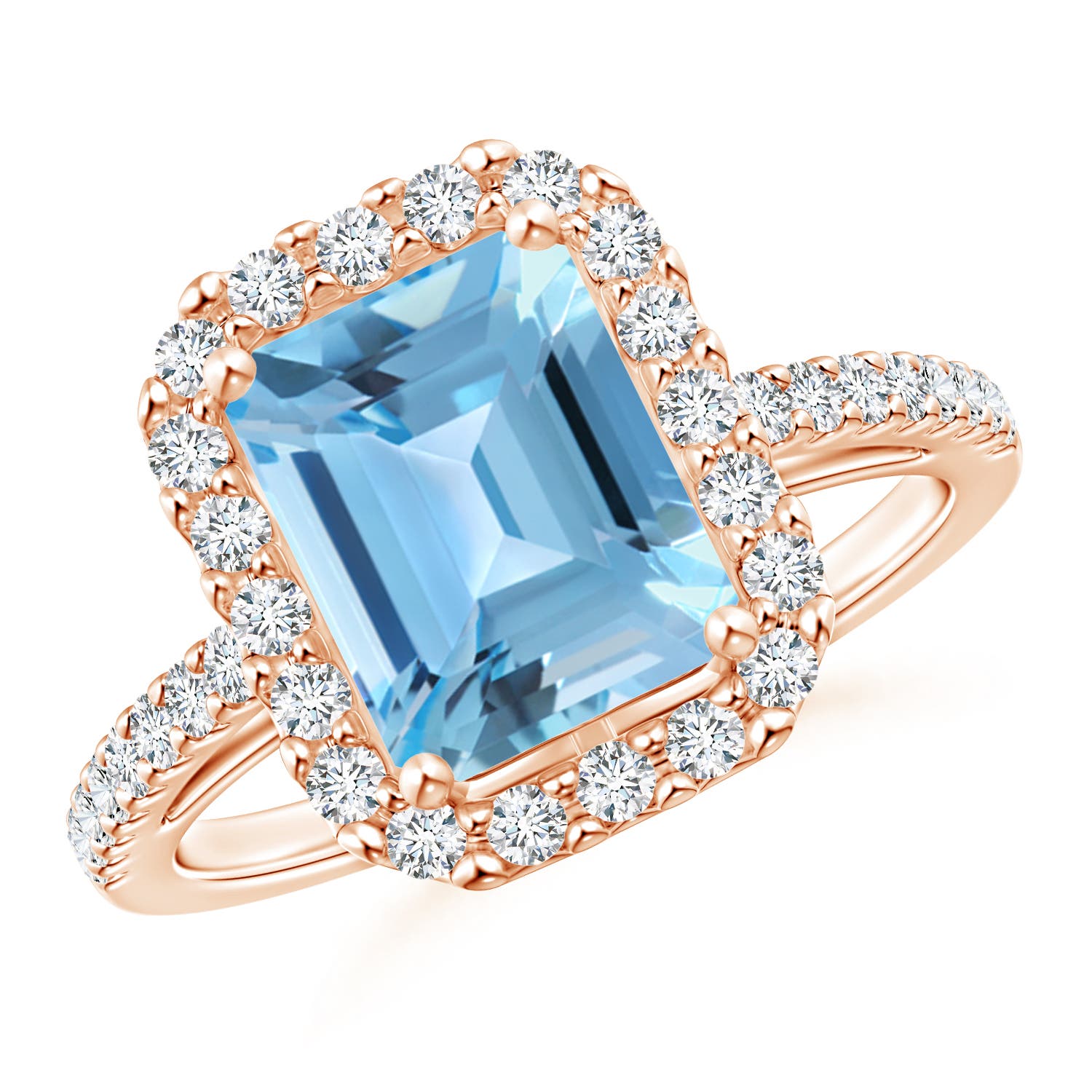 A - Swiss Blue Topaz / 3.23 CT / 14 KT Rose Gold