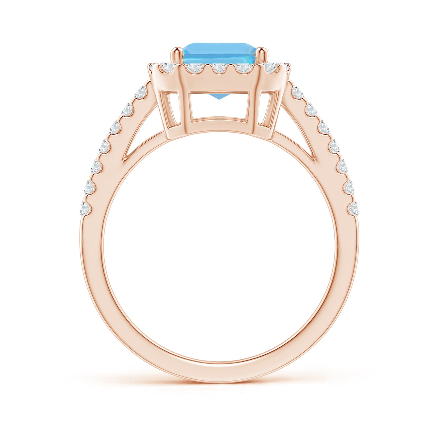 A - Swiss Blue Topaz / 3.23 CT / 14 KT Rose Gold