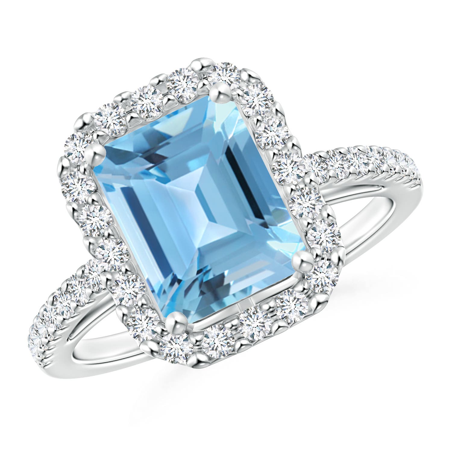 A - Swiss Blue Topaz / 3.23 CT / 14 KT White Gold