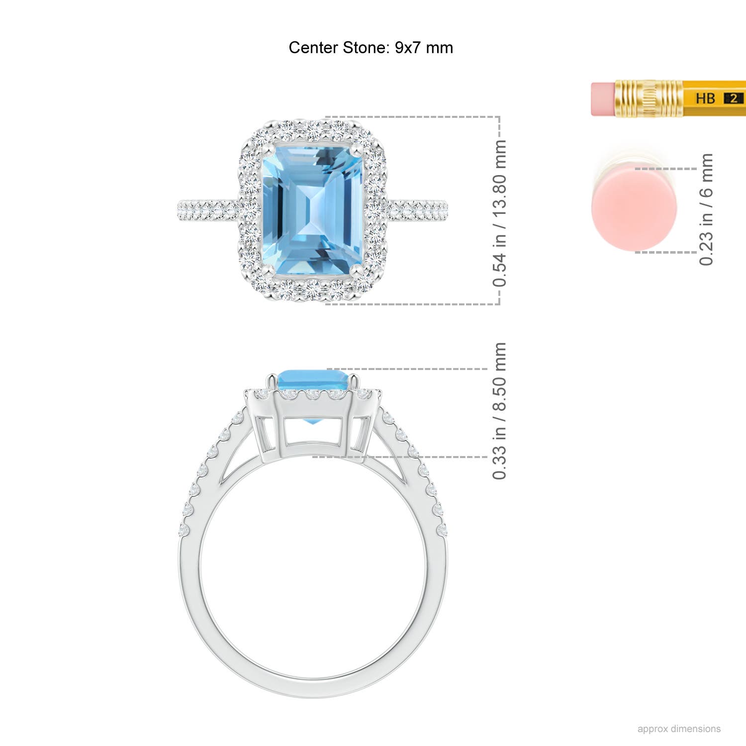 A - Swiss Blue Topaz / 3.23 CT / 14 KT White Gold