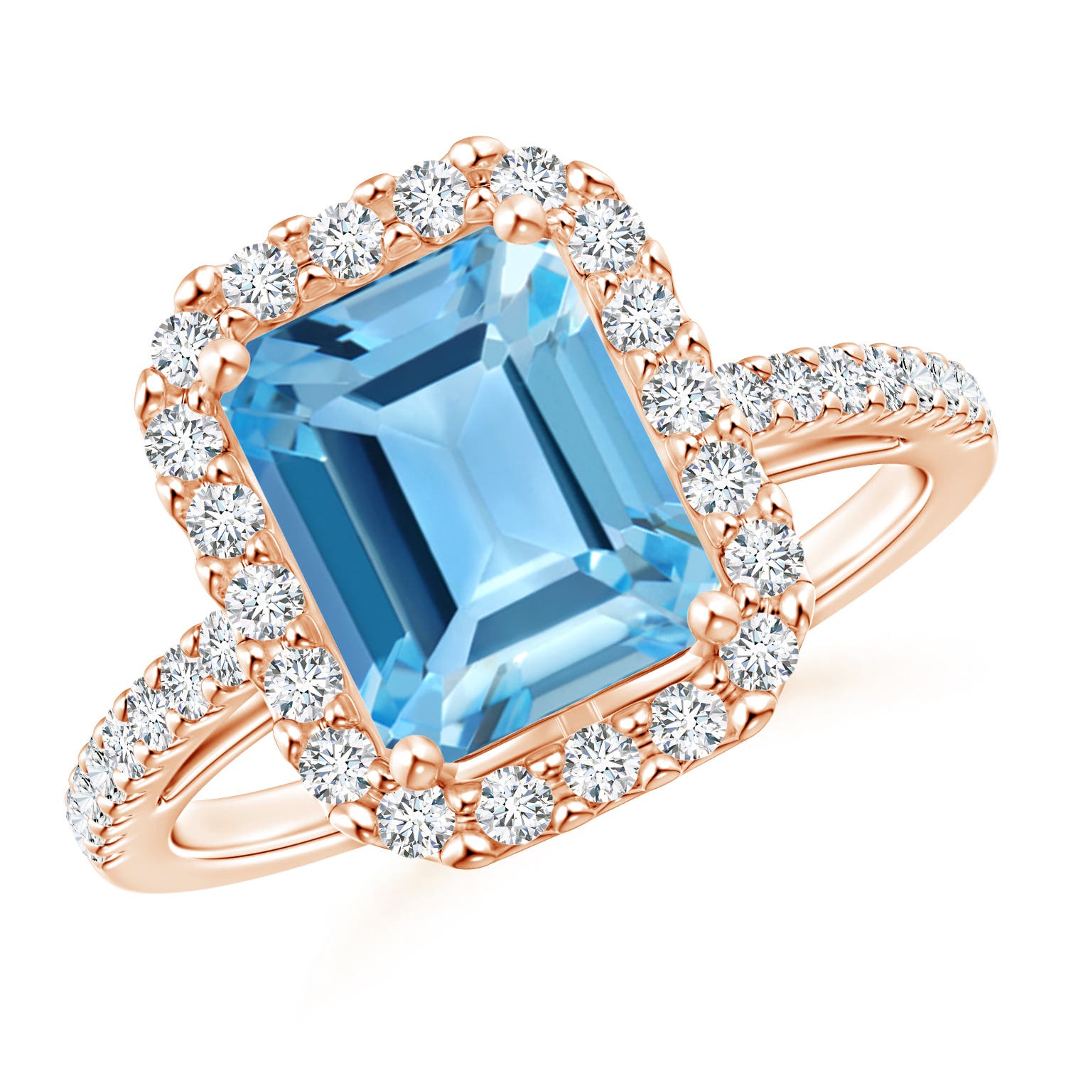 AA - Swiss Blue Topaz / 3.23 CT / 14 KT Rose Gold