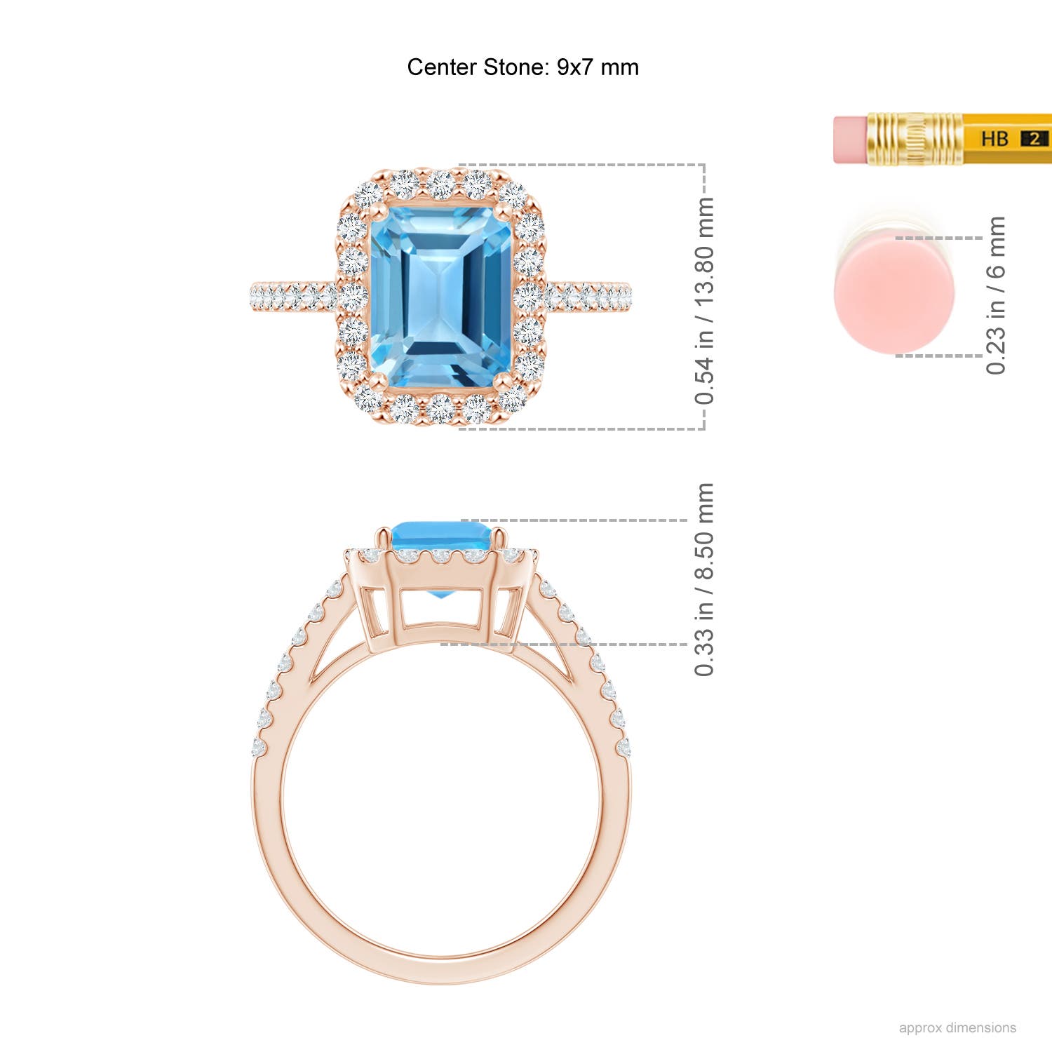 AA - Swiss Blue Topaz / 3.23 CT / 14 KT Rose Gold