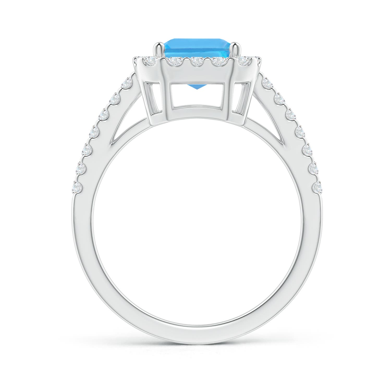 AA - Swiss Blue Topaz / 3.23 CT / 14 KT White Gold