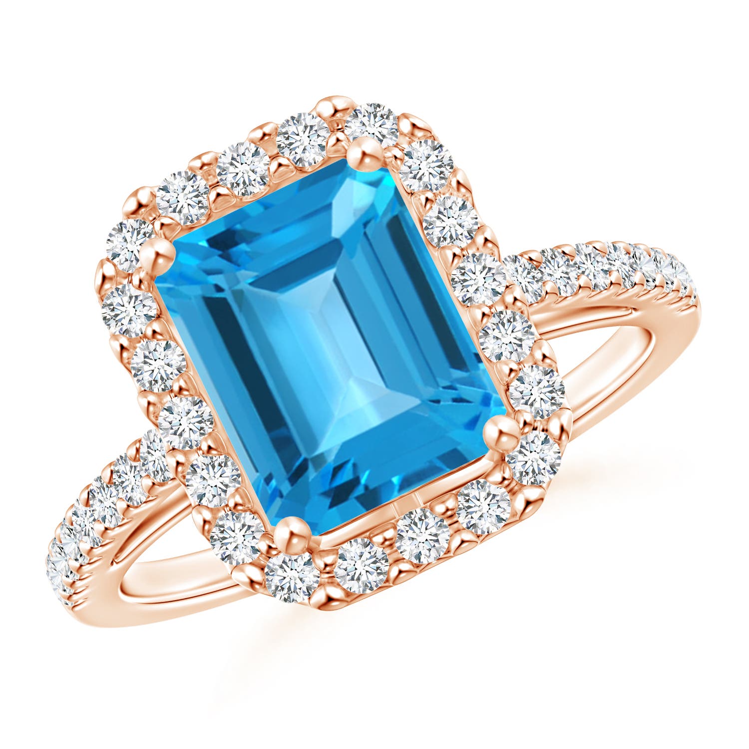 AAA - Swiss Blue Topaz / 3.23 CT / 14 KT Rose Gold