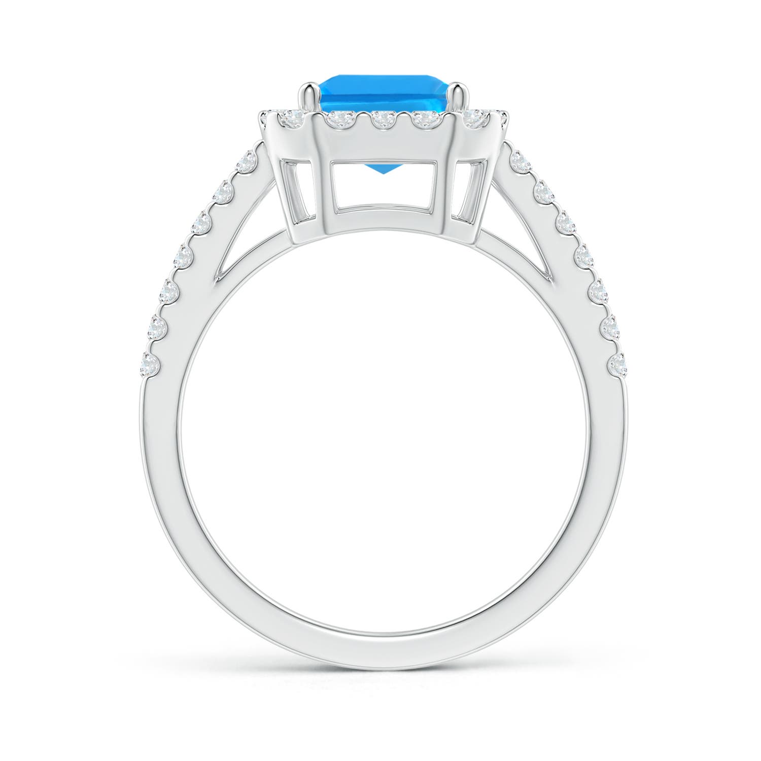 AAAA - Swiss Blue Topaz / 3.23 CT / 14 KT White Gold