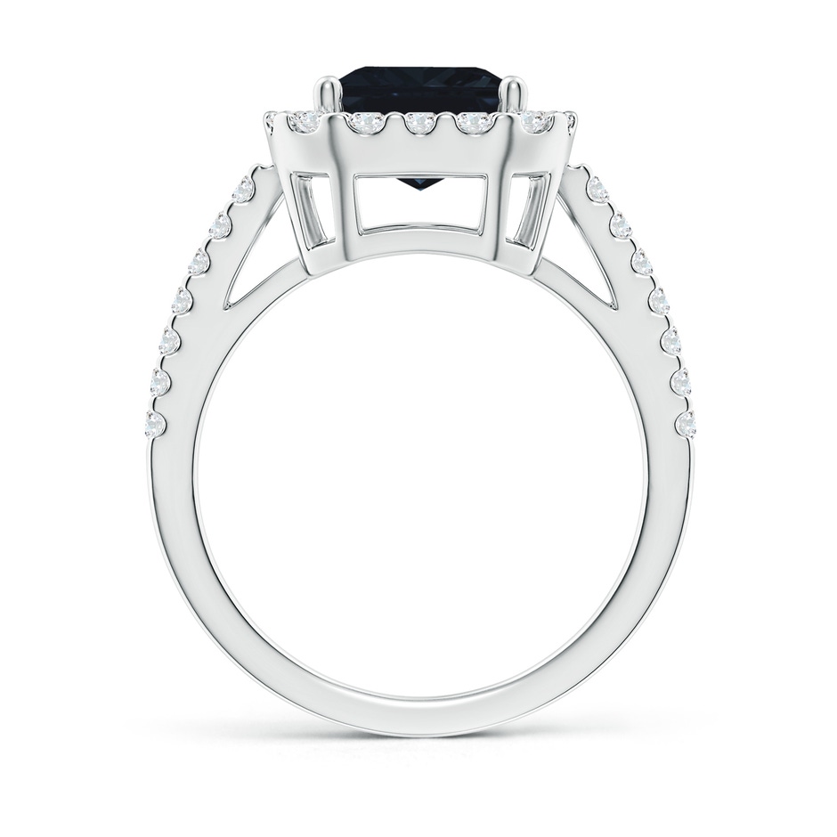 10x8mm A Emerald-Cut Blue Sapphire Halo Ring in P950 Platinum side 199