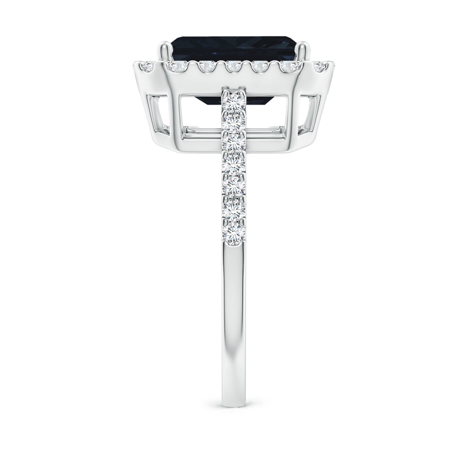 10x8mm A Emerald-Cut Blue Sapphire Halo Ring in P950 Platinum side 299