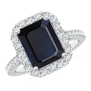 Emerald Cut A Blue Sapphire
