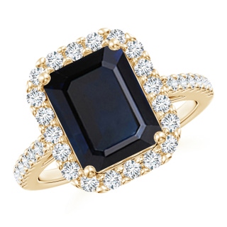 Emerald Cut A Blue Sapphire