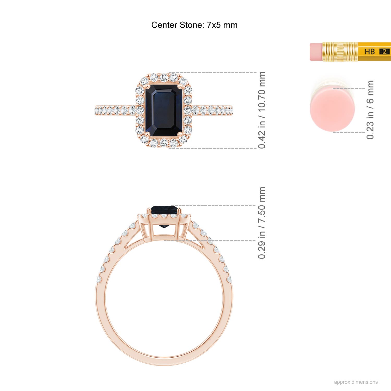 A - Blue Sapphire / 1.38 CT / 14 KT Rose Gold