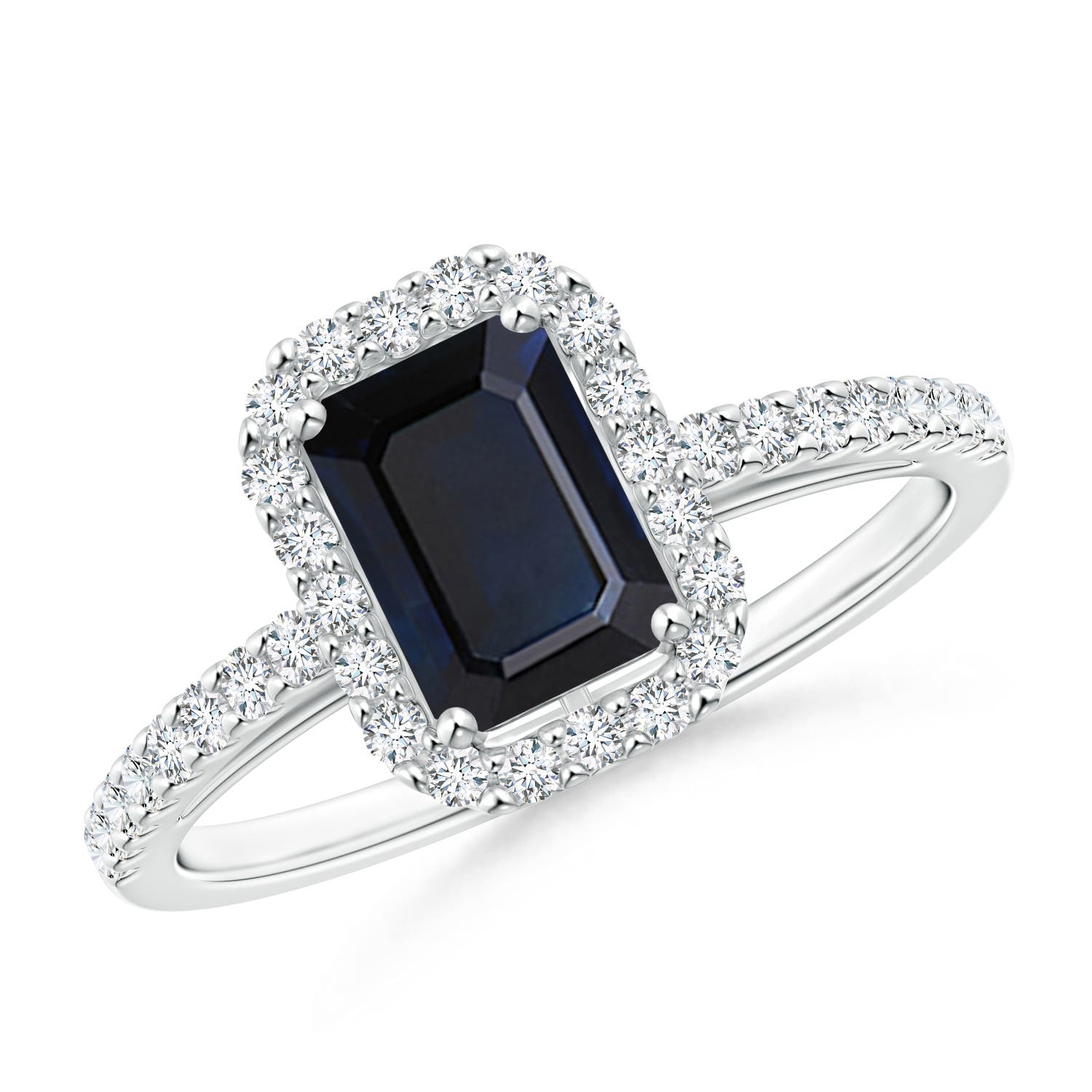 A - Blue Sapphire / 1.38 CT / 14 KT White Gold