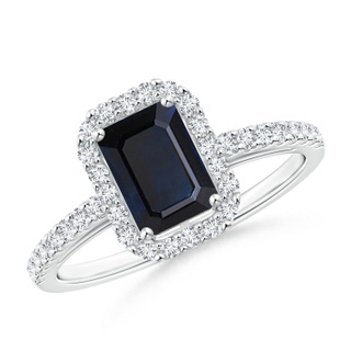 Emerald Cut A Blue Sapphire
