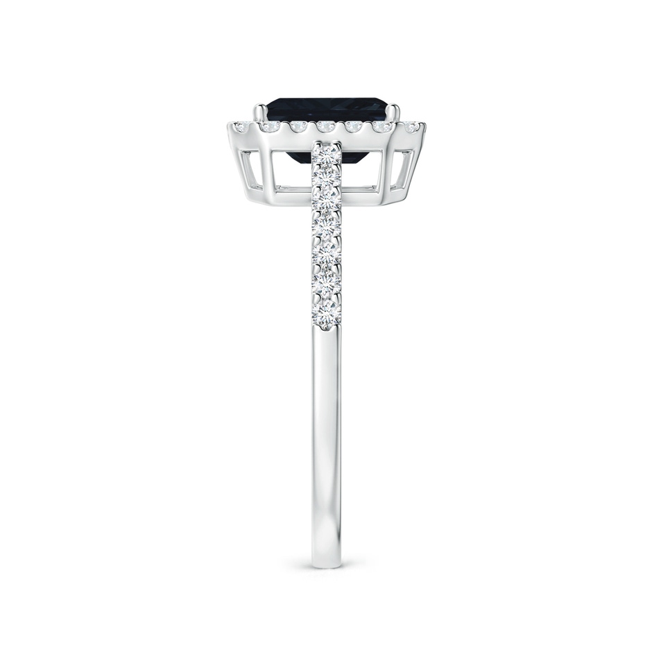 7x5mm A Emerald-Cut Blue Sapphire Halo Ring in White Gold side 299