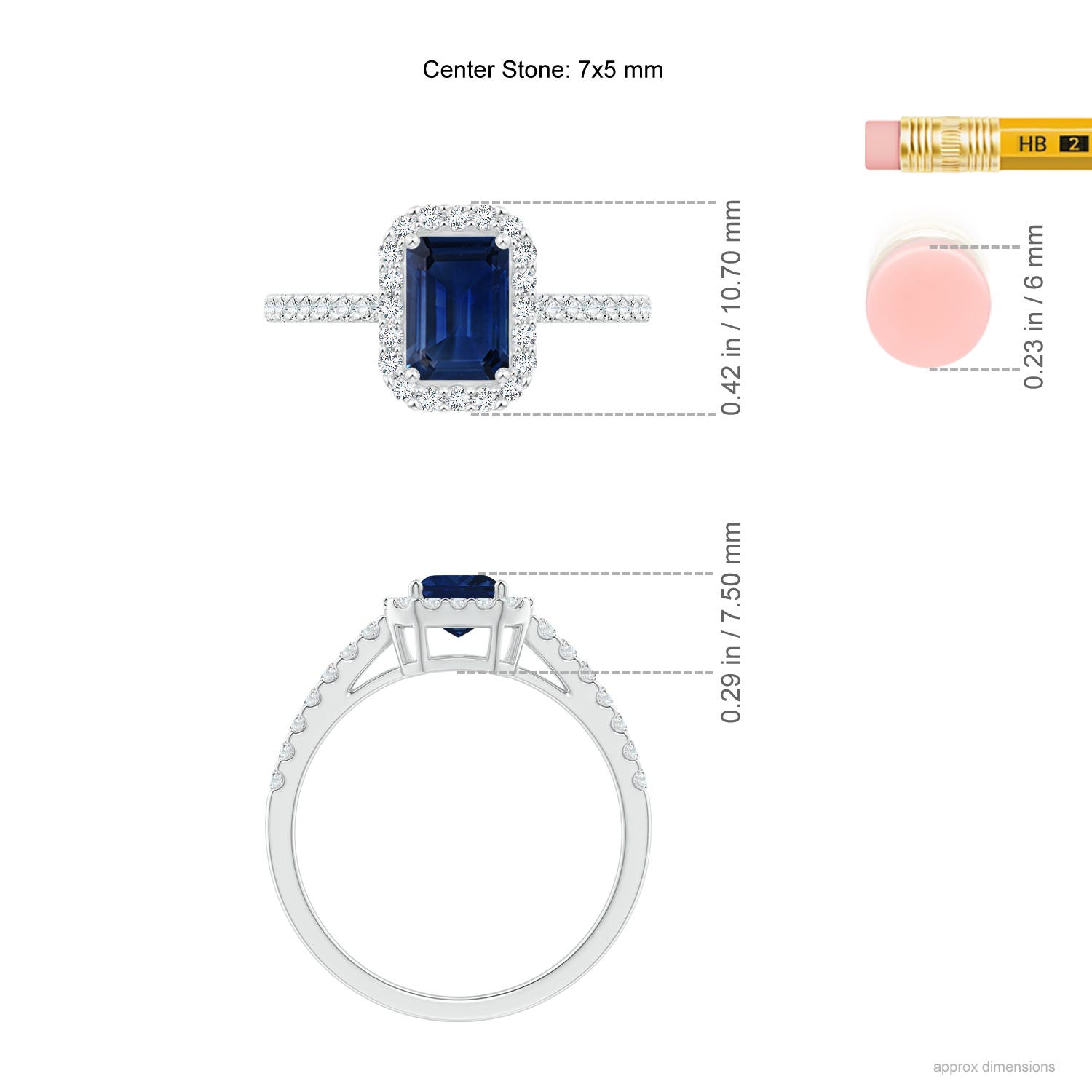 AAA - Blue Sapphire / 1.38 CT / 14 KT White Gold