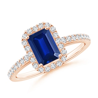 Emerald Cut Lab-Grown Lab Grown Blue Sapphire