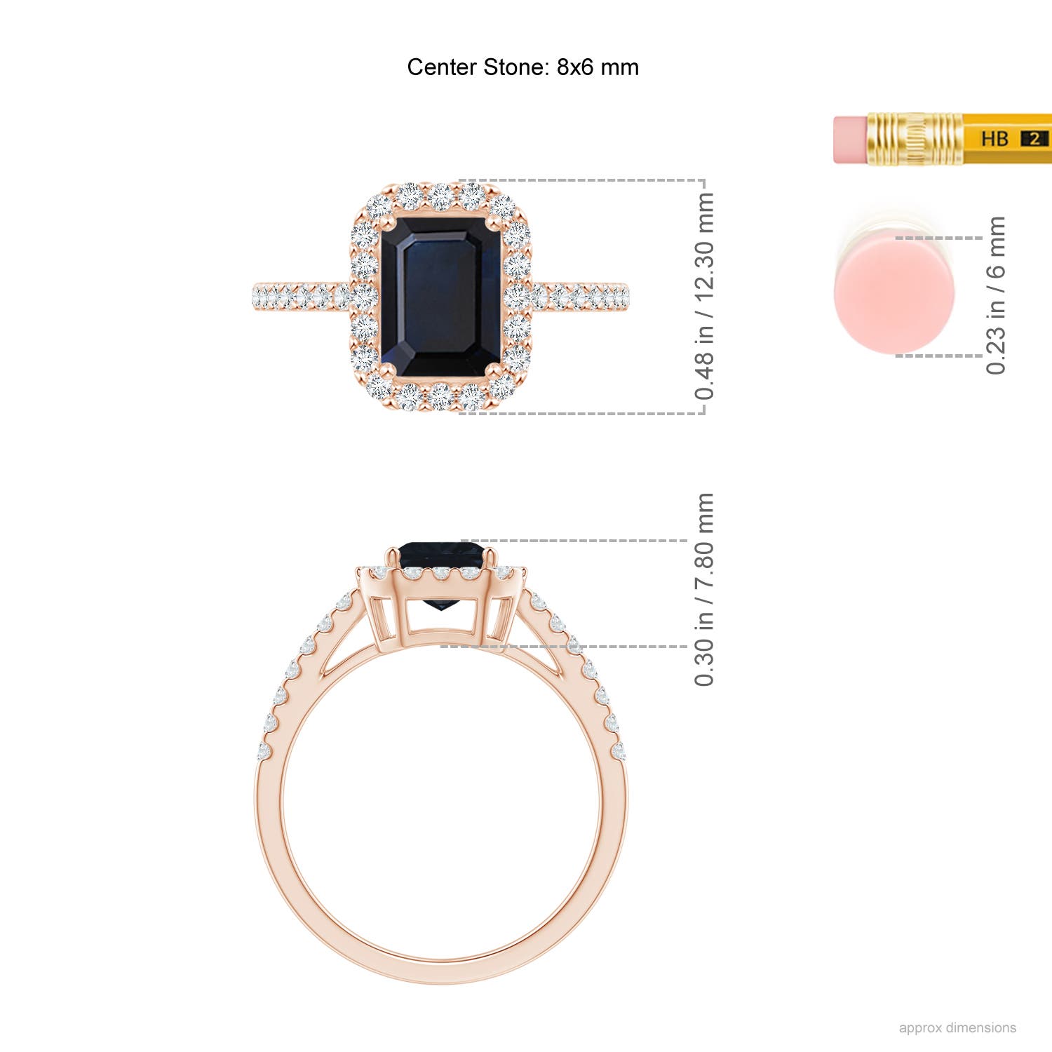 A - Blue Sapphire / 2.06 CT / 14 KT Rose Gold