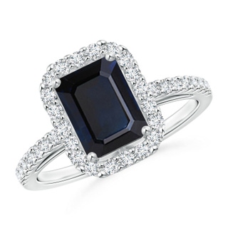 Emerald Cut A Blue Sapphire