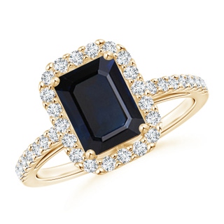 Emerald Cut A Blue Sapphire