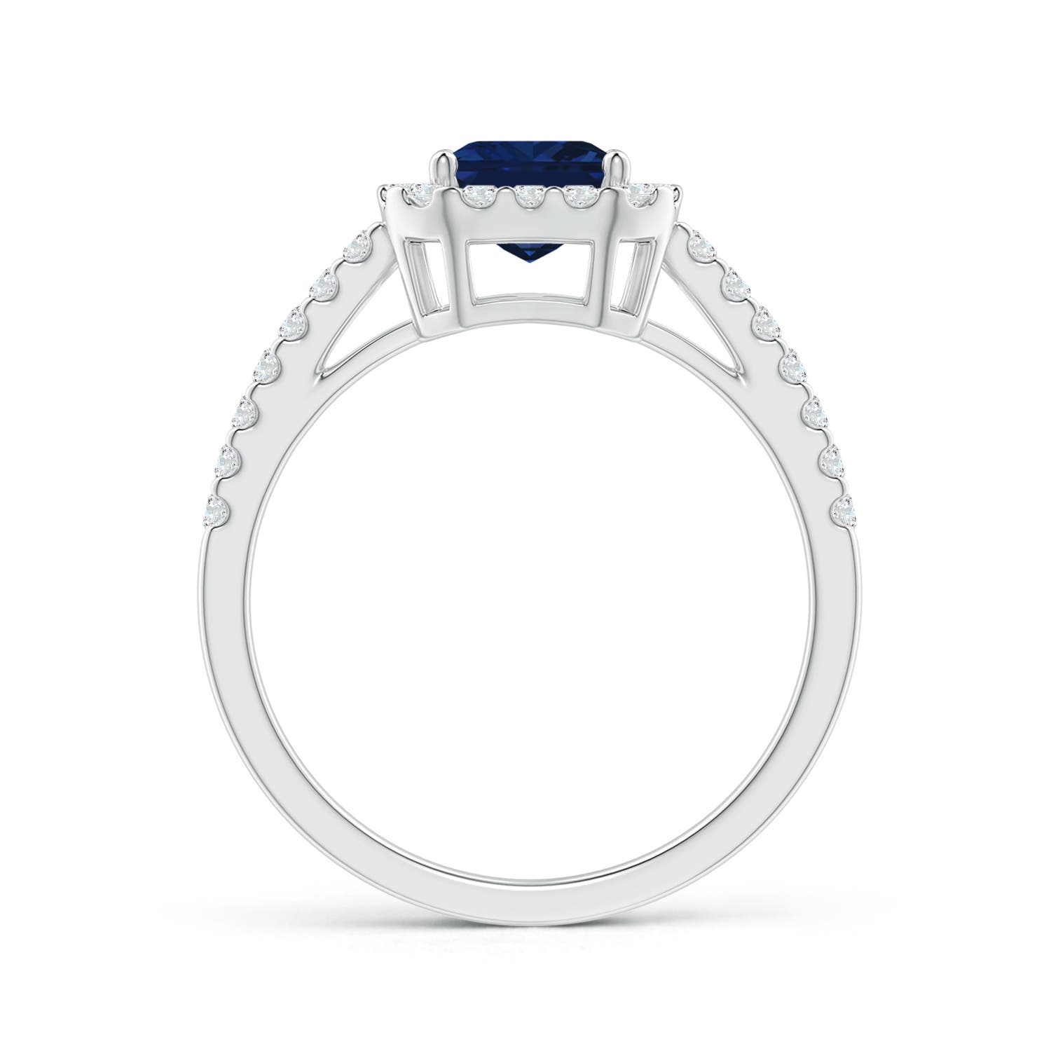 AAA - Blue Sapphire / 2.06 CT / 14 KT White Gold