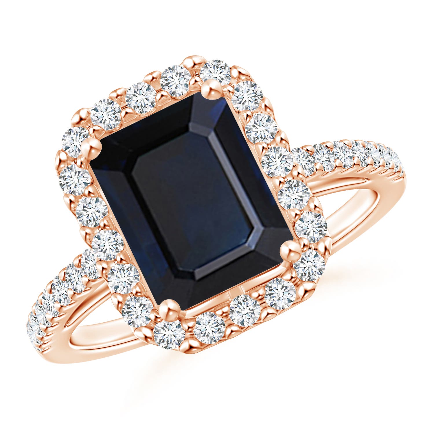 A - Blue Sapphire / 2.93 CT / 14 KT Rose Gold