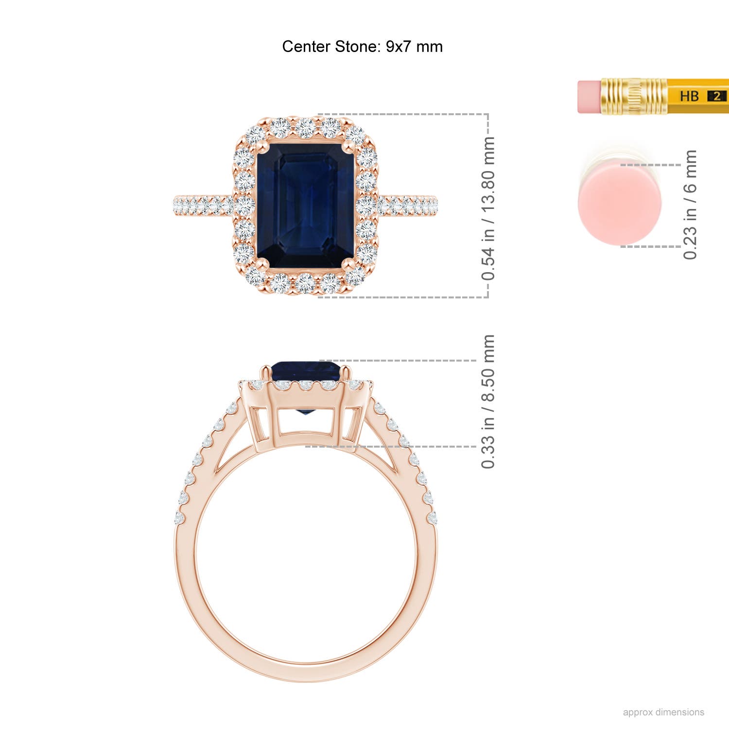 AA - Blue Sapphire / 2.93 CT / 14 KT Rose Gold