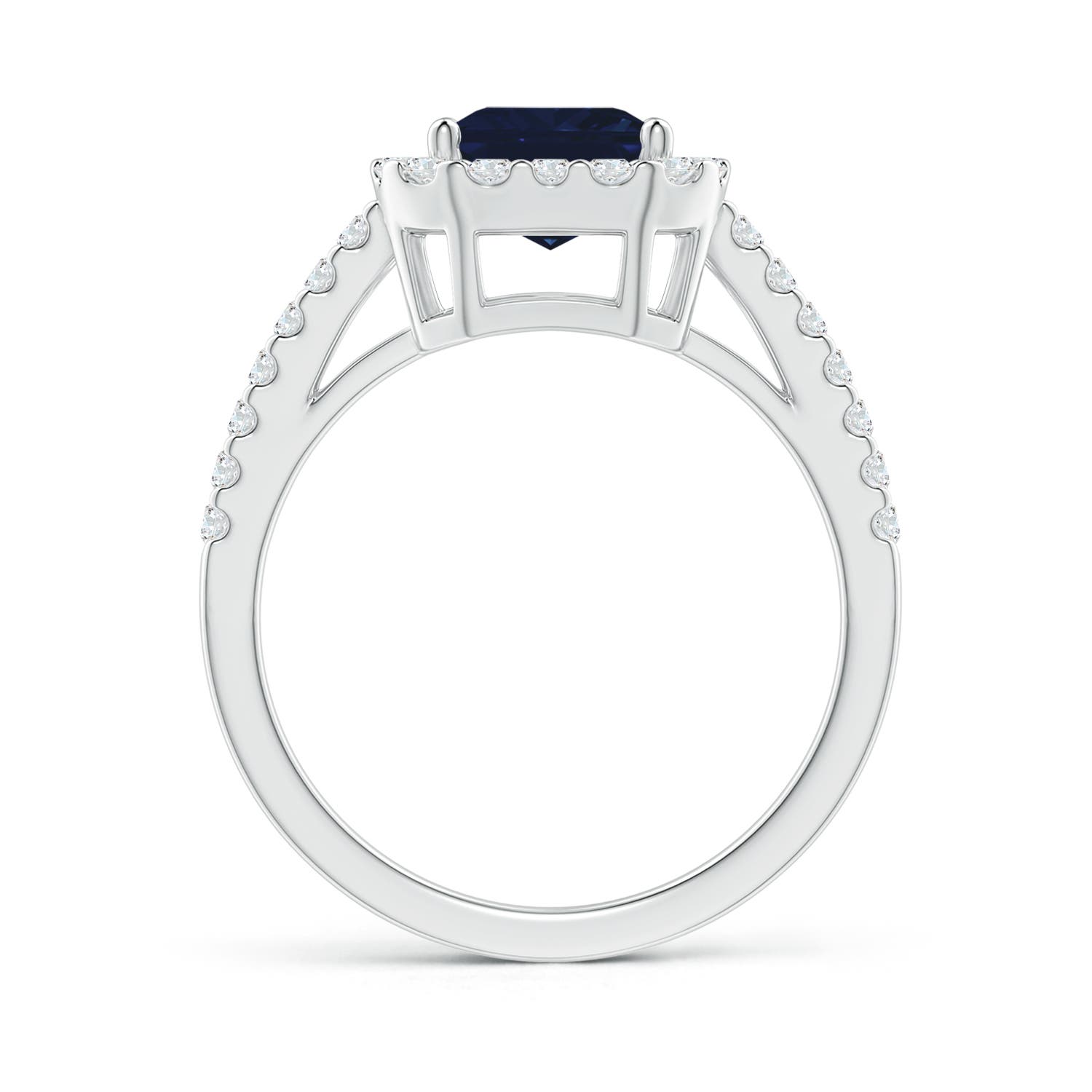 AA - Blue Sapphire / 2.93 CT / 14 KT White Gold