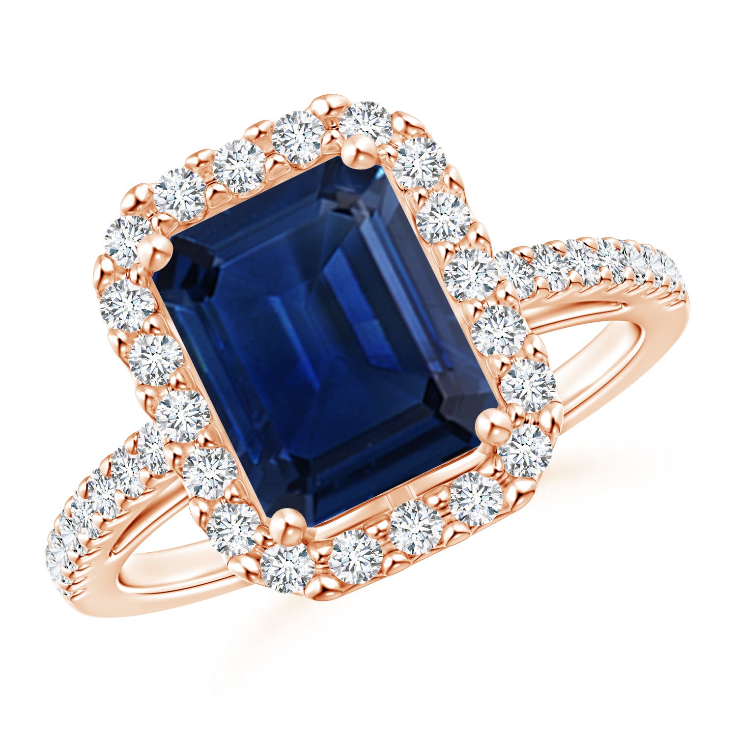 AAA - Blue Sapphire / 2.93 CT / 14 KT Rose Gold