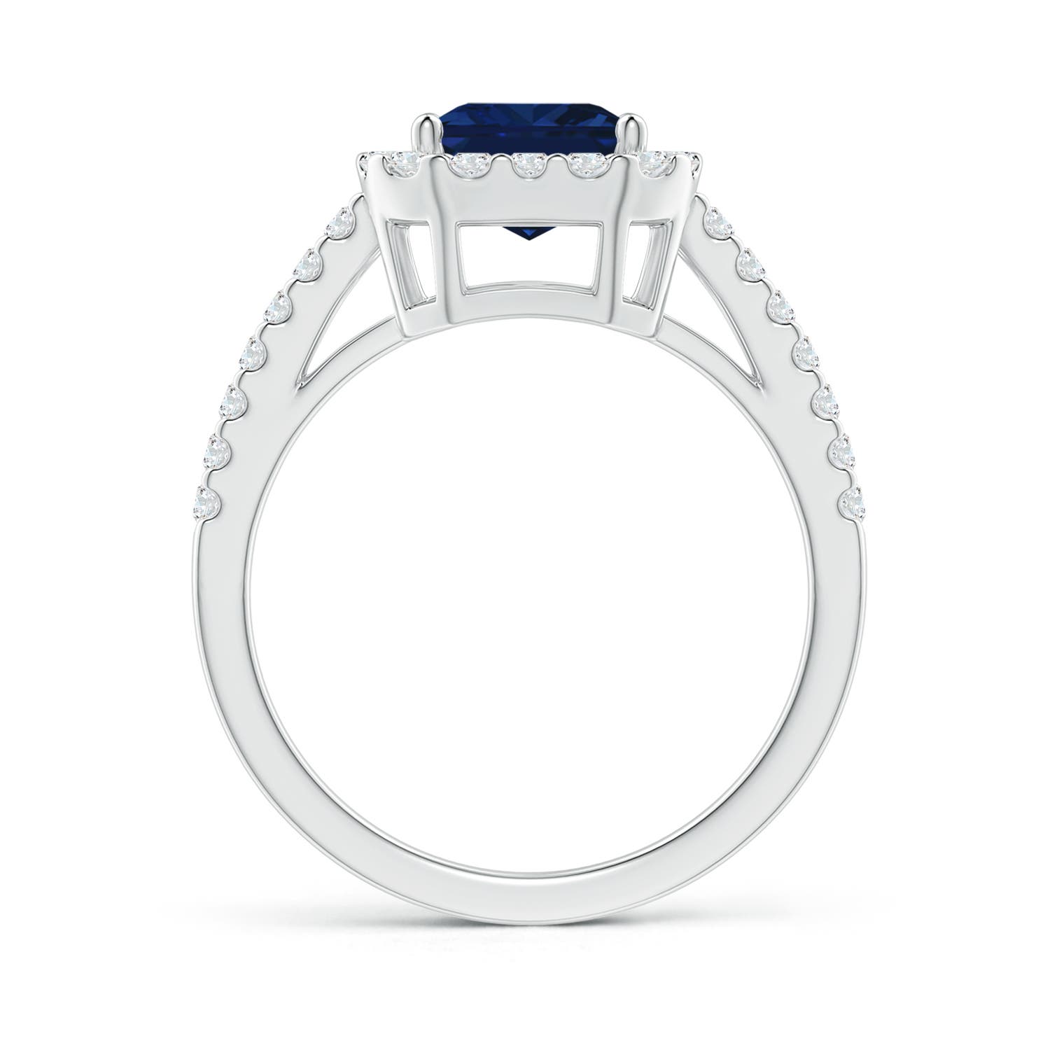 AAA - Blue Sapphire / 2.93 CT / 14 KT White Gold