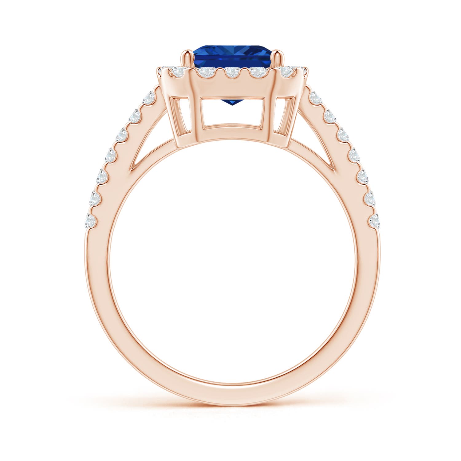 AAAA - Blue Sapphire / 2.93 CT / 14 KT Rose Gold