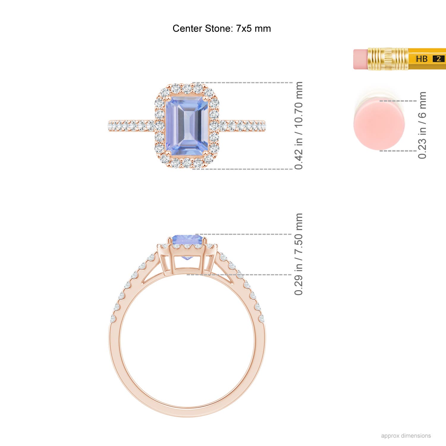 A - Tanzanite / 1.33 CT / 14 KT Rose Gold