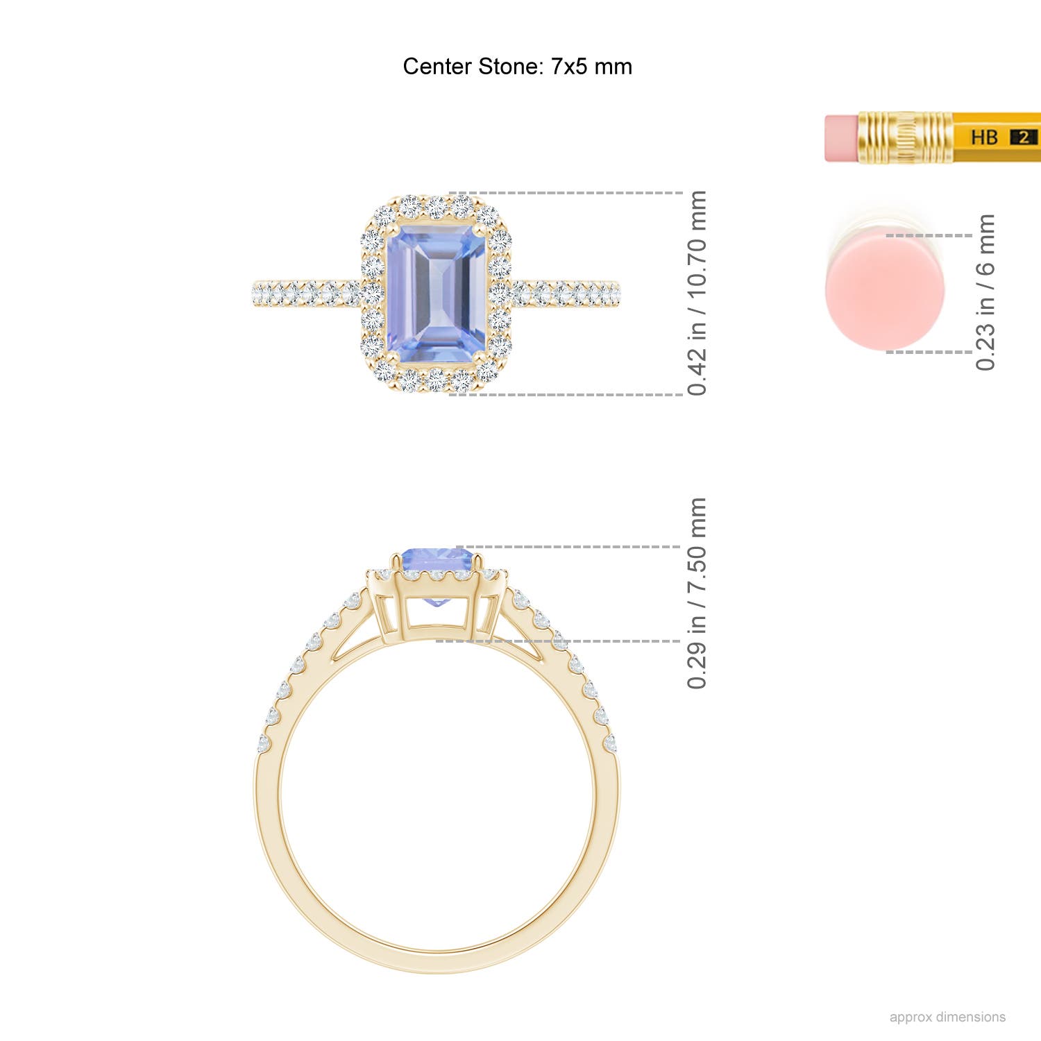 A - Tanzanite / 1.33 CT / 14 KT Yellow Gold