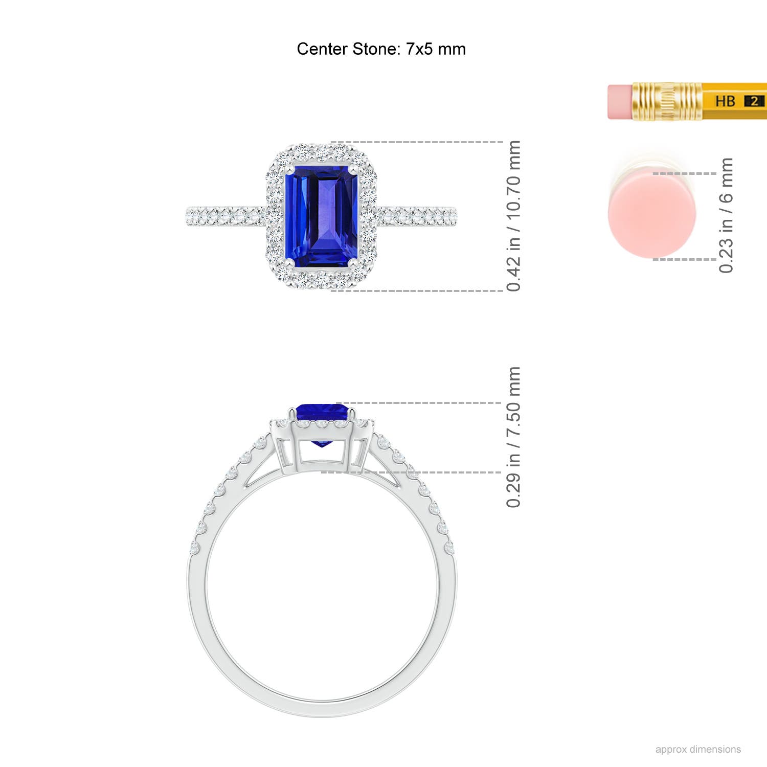 AAAA - Tanzanite / 1.33 CT / 14 KT White Gold